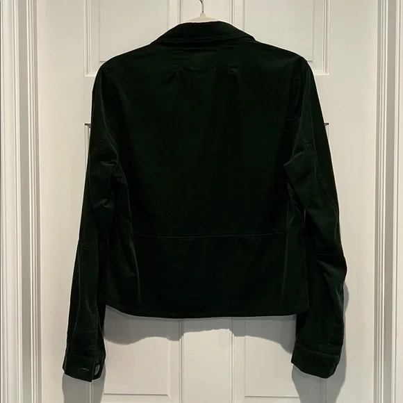 KUT from the Kloth Corduroy Utility Shirt Jacket Forest Green Shacket Small - Picture 5 of 6